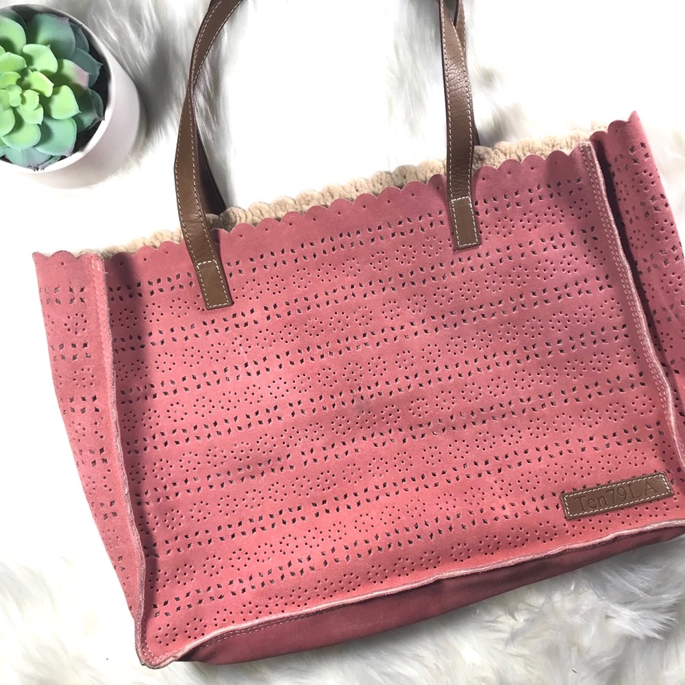 Ten79LA Laser Cut Suede Tote